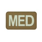 Product Description: This 1.75" x 3" "MED" Medical hook and loop patchis perfect for identifying your medical gear, day and night. Let those at the range or in the field know that you are a trained medical provider by wearing this patch. Easily attches to any velcro surface.It is super bright, easily charged, and can glow for up to 8* hours in the dark!</br></br>Specs</br></br>Net Weight: 0.3 oz | 8 gram</br></br>Size: 1.75" x 3" | 44.5 mm x 76.2 mm</br></br>Materials: PVC with Vanquest "Super-Lumen" Glow-In-The-Dark formula</br> Vanquest MED Glow-In-The-Dark Patch