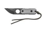 Product Description: A small reliable, extra strong tool. It has been carried by guys and girls around the world. Worn as a neck knife, on a keychain, or around your car's steering column just in case you need a quick grab. Notably damn handy to have around.</br></br>Pocket Size with Snap Link.</br></br>Specs</br></br>Knife Type</br>Fixed Blade, Neck</br></br>Overall Length</br>5.37"</br></br>Blade Length</br>2.75"</br></br>Blade Thickness</br>0.190"</br></br>Blade Shape</br>Hunters Point</br></br>Blade Steel</br>1095 RC 56-58</br></br>Blade Finish</br>Black Traction Coating</br></br>Knife Weight</br>3.5 oz</br></br>Weight w/ Sheath</br>4.3 oz</br></br>Sheath Included</br>Yes</br></br>Sheath Material</br>Injection Molded Nylon</br></br>Designer</br>TOPS Team</br> TOPS ALRTXL 05