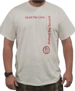 Product Description: Hold the Line, Defend the Second!</br></br>Male model is 5'10" and is wearing size XL.</br></br>Female model is 5'2" and is wearing size M.</br> Hold the Line Adult T-Shirt