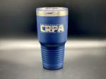 Product Description: Large insulated 30 oz. tumbler.</br></br>Hot/cold.</br> Blue CRPA Tumbler