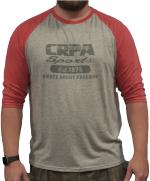 Product Description: Gray with 3/4 length red sleeves.</br></br>Model is 5'10" and is wearing size XL.</br> CRPA Sports Adult Baseball Tee