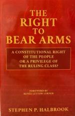 Product Description: The Right to Bear Arms / A ConstitutionalRight Of The People Or A Privilege Of The Ruling Class? Author, Stephen P. Halbrook</br></br>The U.S. Surpreme Court has recognized the individual right to keep and bear arms, but courts in state that have extreme gun control restrictions apply test that balance the right away. Never more important than right now as the U.S. Supreme Court considers this question in the NYSRPA v. Bruen matter. This book demonstrates that the right to peasably carry a firearm is fundamental and is recognized in the text of the Second Amendment of the Constitution.</br> The Right To Bear Arms
