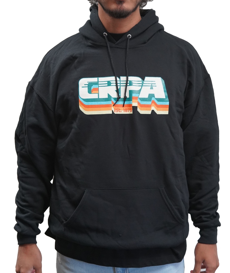 Product Description: Represent The CRPA in this high quality, university style hoodie. Super soft texture, cotton blend fabric. This fleece lined pullover will keep you warm all winter. Choose from small, medium, large and X large for the perfect look and fit!</br> CRPA Retro University Hoodie