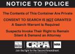 Product Description: Put this sticker on your gun safe as a notice to police!</br> Gun Safe Sticker - Notice to Police